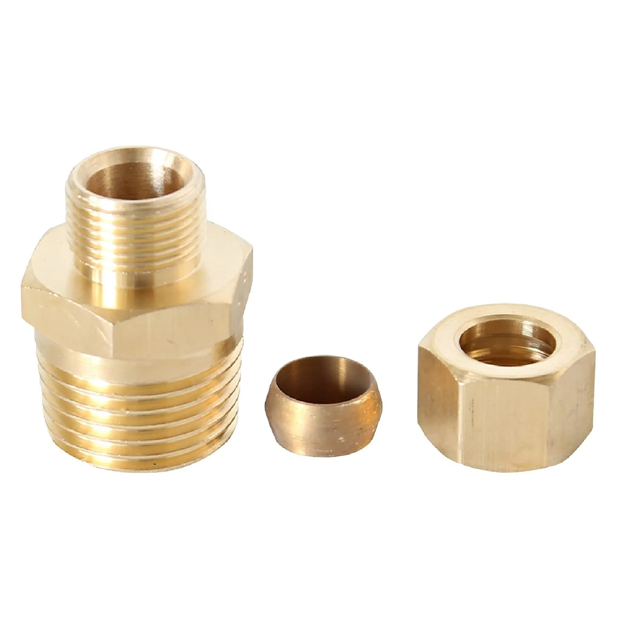 1/2" MIP x 3/8" COMP Lead Free Brass Reducing Coupling