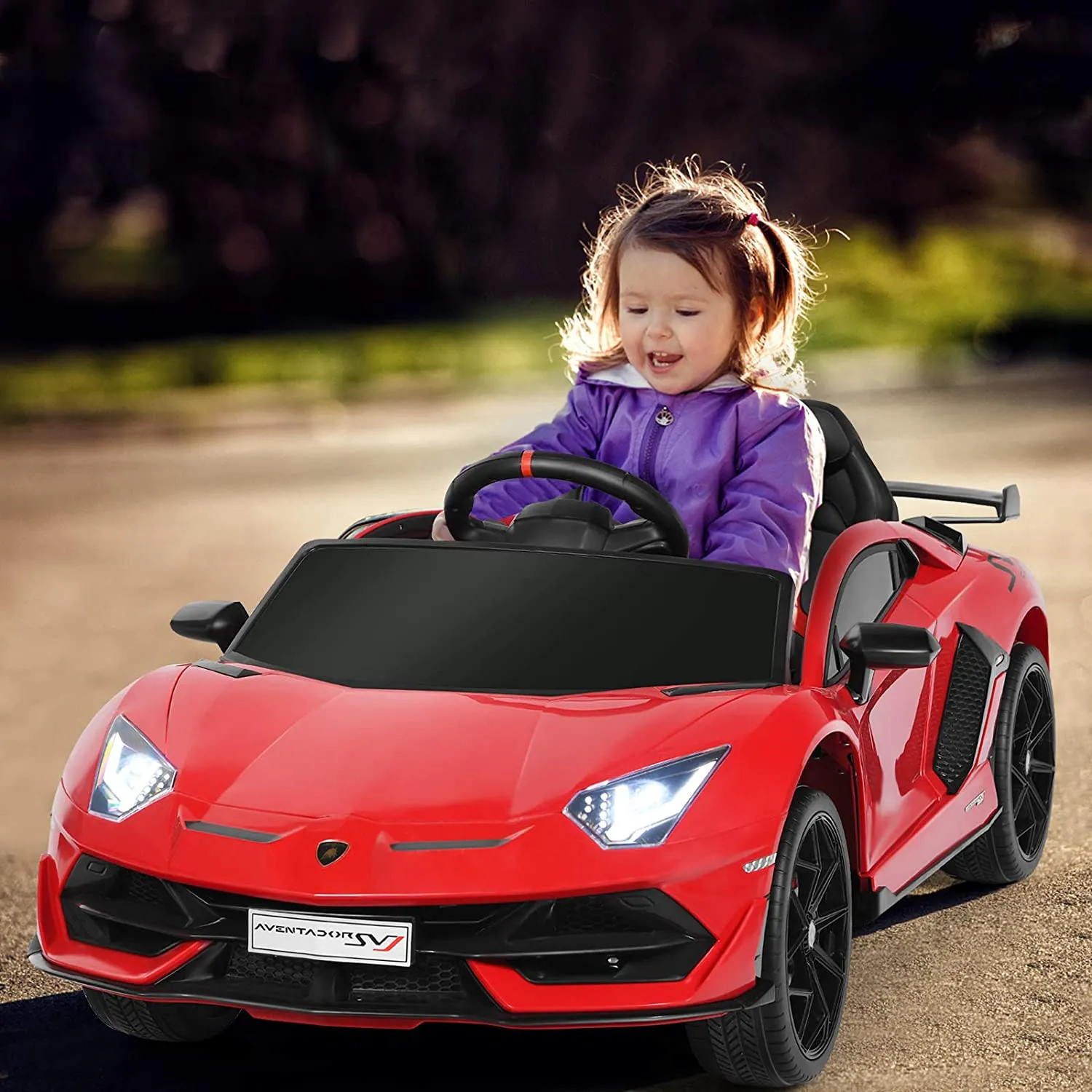 12V Kids Electric Ride on Car with Remote Control and Music-Red