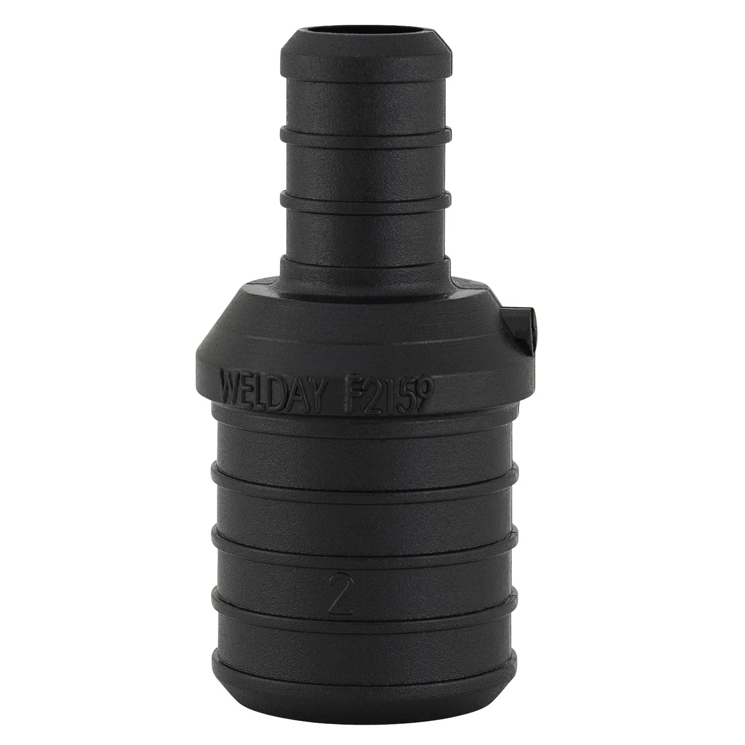 1" x 1/2" PEX B Crimp Barb PPSU Black Poly Reducing Coupling, ASTM F2159