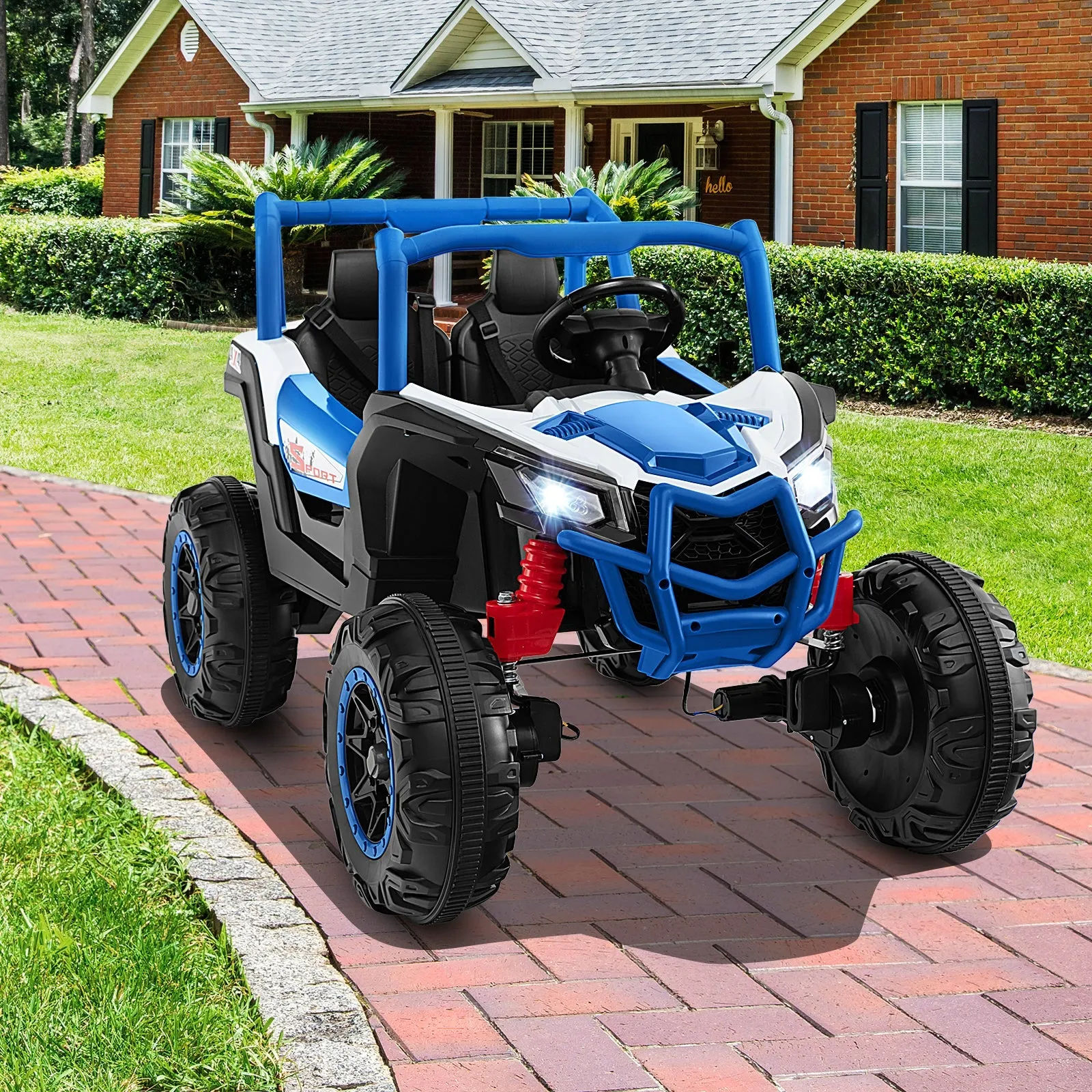24V Kids Ride on UTV with 4 x 100W Powerful Engin and Remote Control-Blue