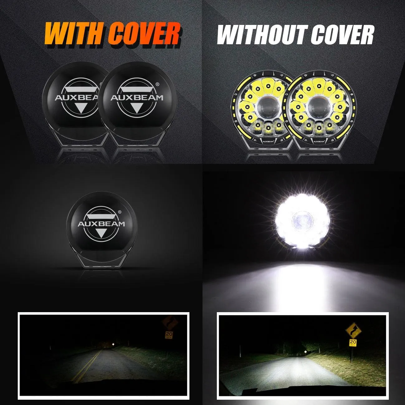 (2pcs/set) 7 Inch Round LED Driving Light Black Cover Light Shield Cover