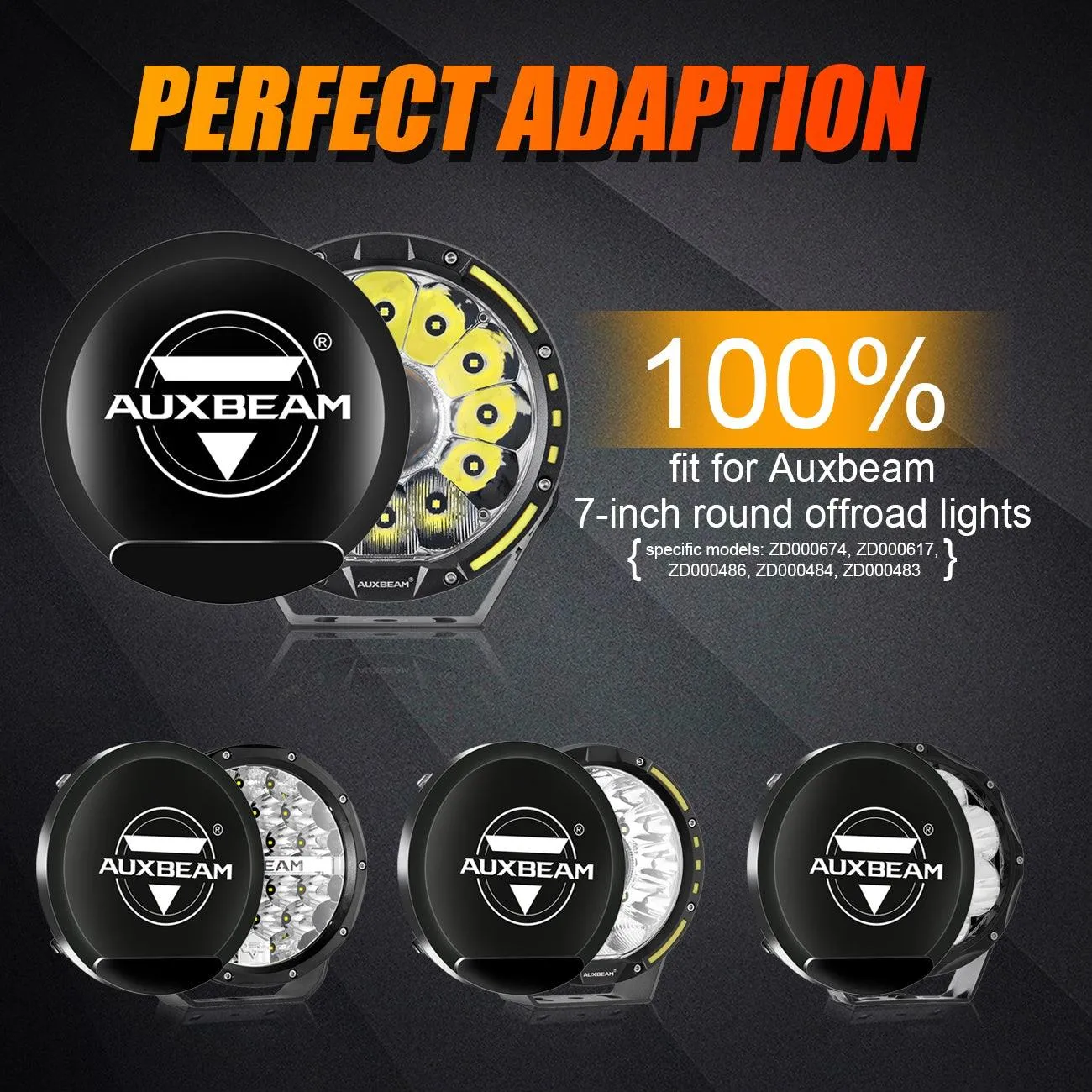 (2pcs/set) 7 Inch Round LED Driving Light Black Cover Light Shield Cover