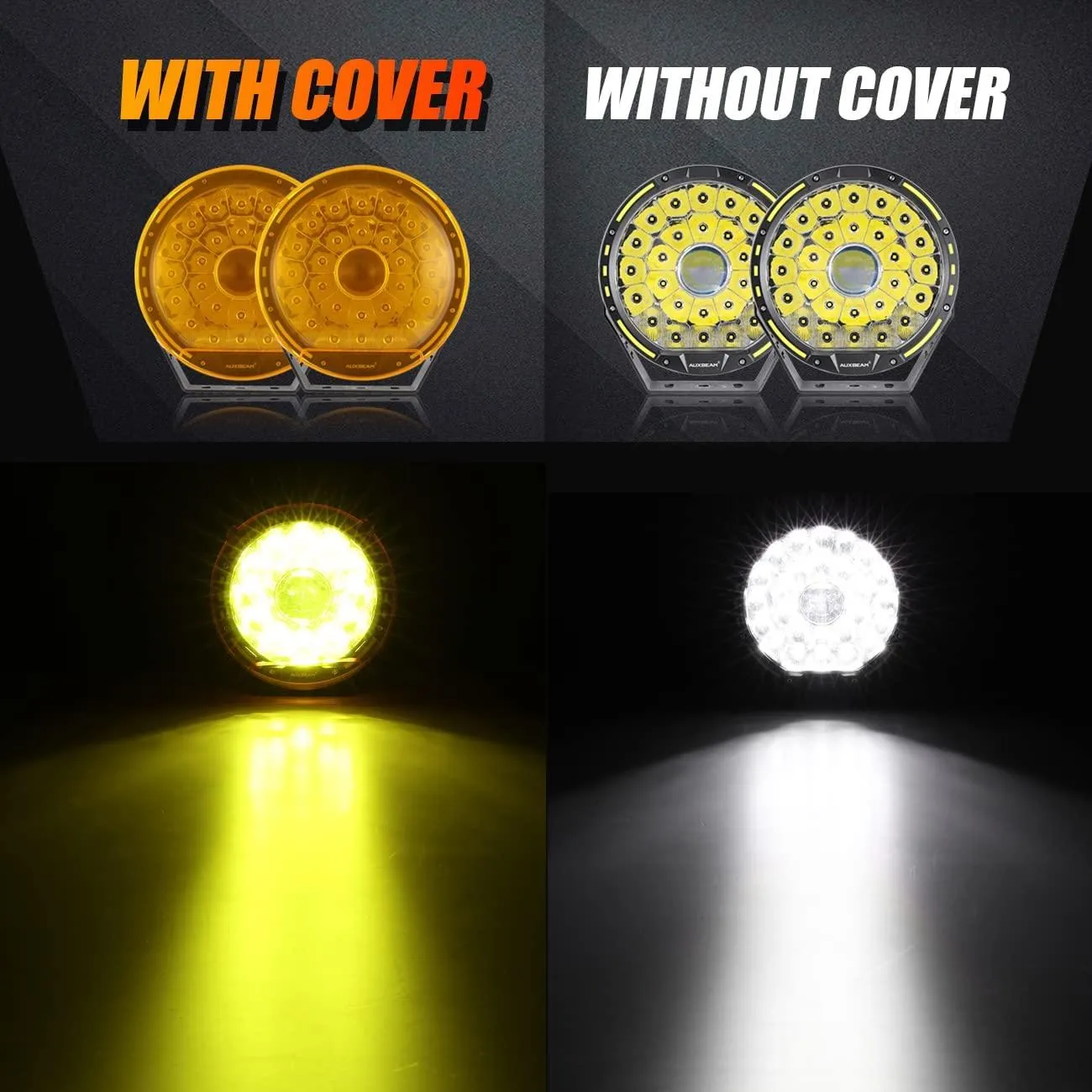 (2pcs/set) 9 Inch Round LED Driving Light Amber Cover Light Shield Cover