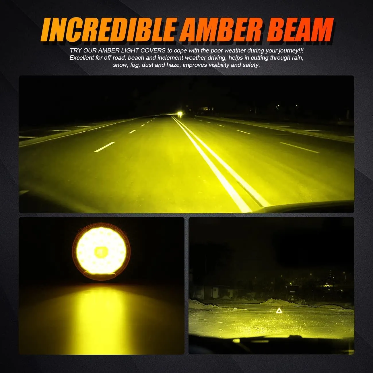 (2pcs/set) 9 Inch Round LED Driving Light Amber Cover Light Shield Cover