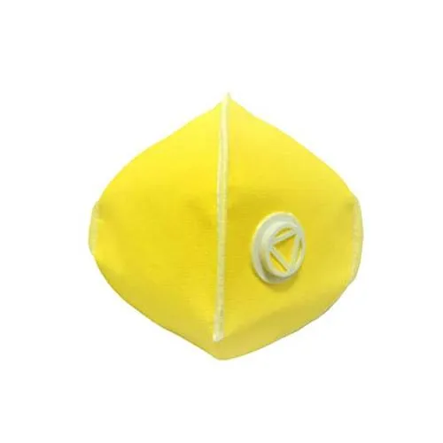 3 ply Yellow High filtration Reusable Wellness Mask Dust Pollution Washable Mask with Breathing valve