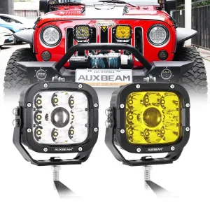 5 Inch 110W White&Amber LED Pod Lights With Additional Amber Covers