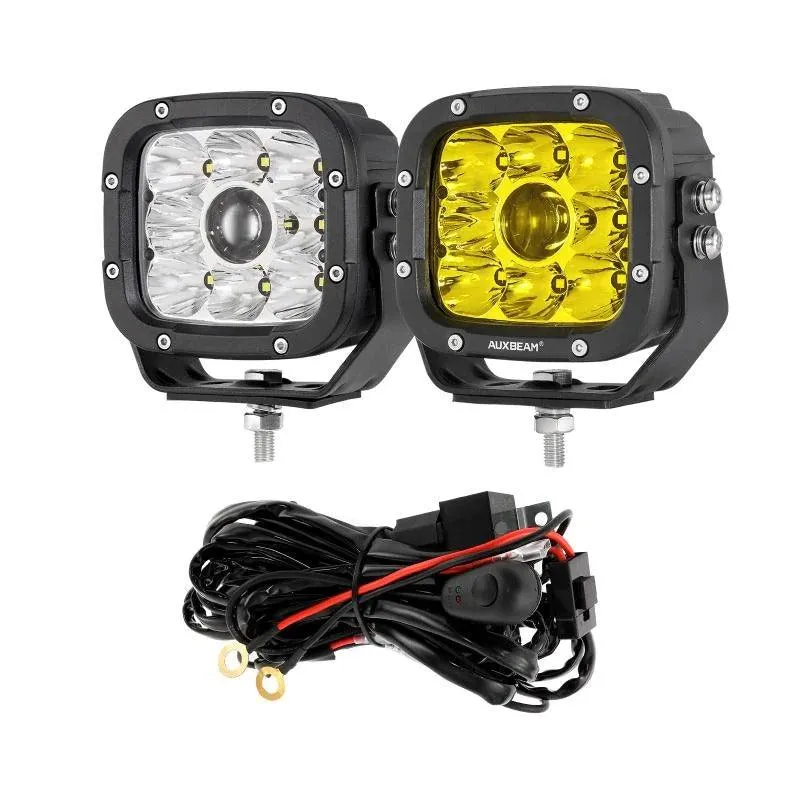 5 Inch 110W White&Amber LED Pod Lights With Additional Amber Covers