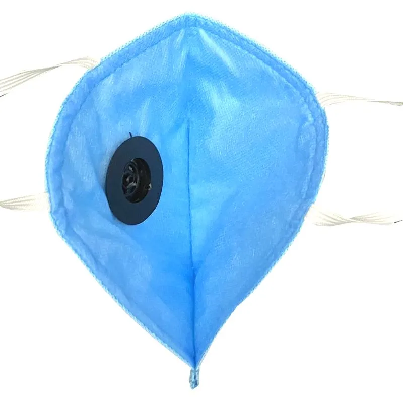 5 ply High filtration Reusable Wellness Mask Dust Pollution Washable Mask with Breathing valve (Blue) - 5 pcs