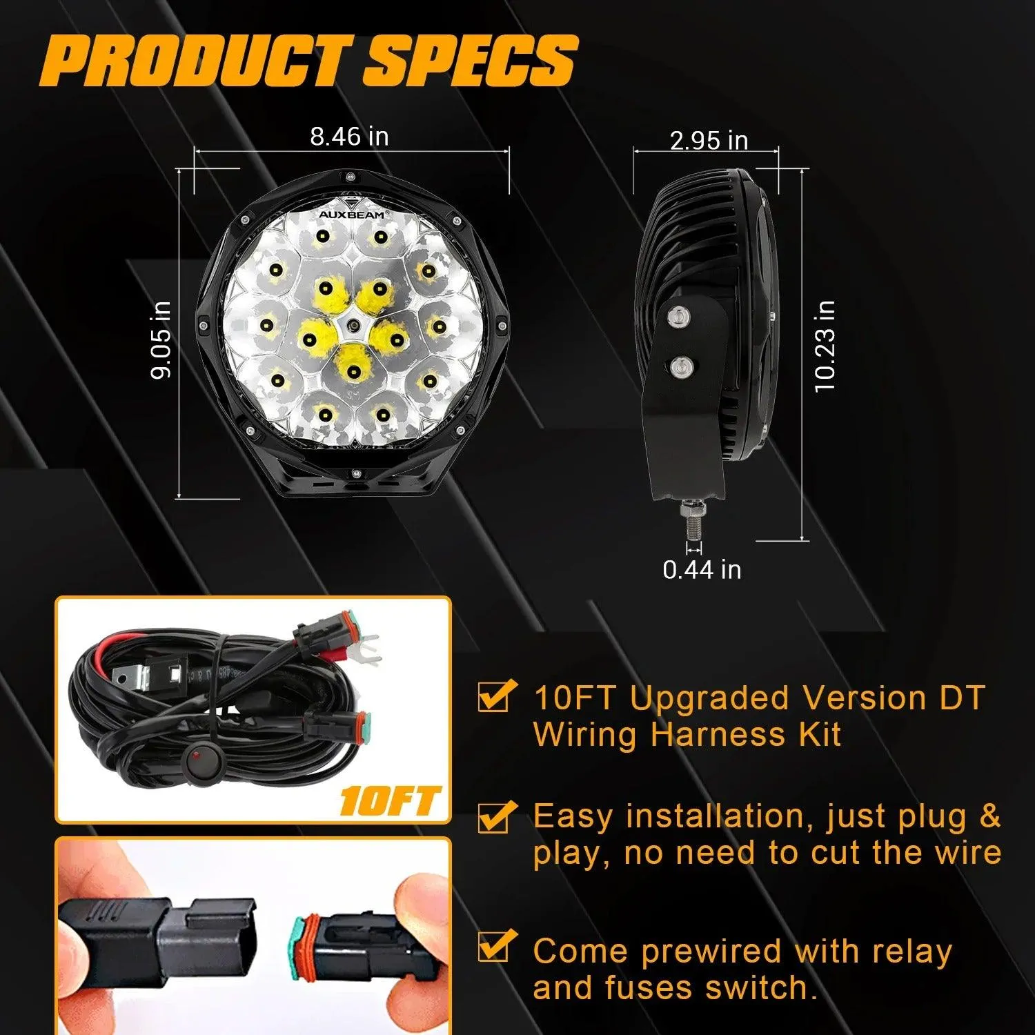 8.5 Inch 150W Off Road Lights LED Driving Lights