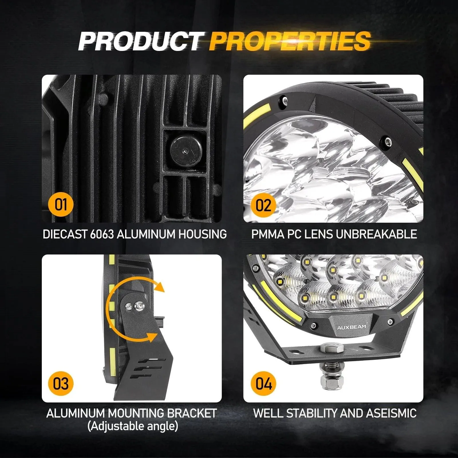 9 Inch 270W 360-PRO Series LED Driving Lights