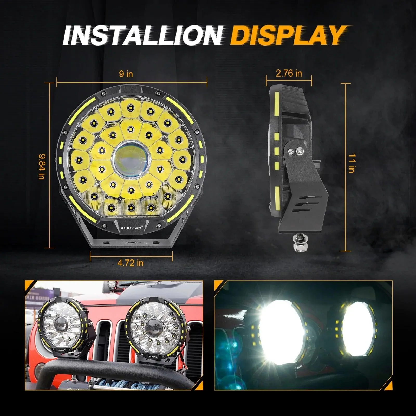 9 Inch 270W 360-PRO Series LED Driving Lights