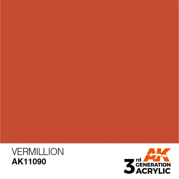 AK Interactive AK11090 3G Vermillion Acrylic Paint 17ml