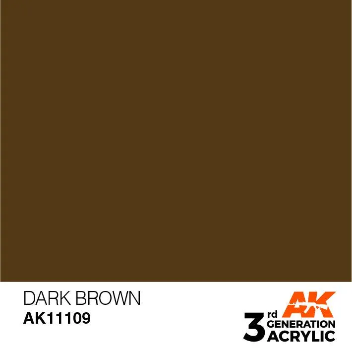 AK Interactive AK11109 3G Dark Brown Acrylic Paint 17ml
