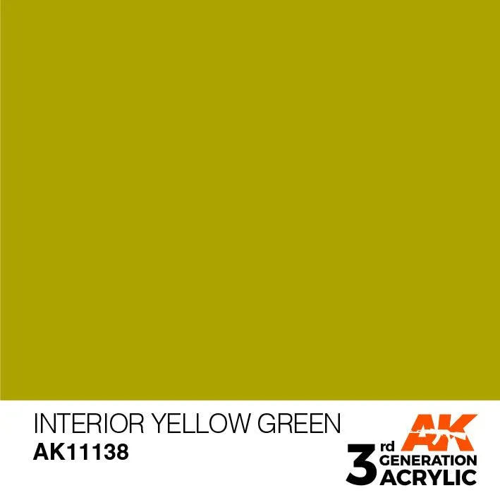 AK Interactive AK11138 3G Interior Yellow Green Acrylic Paint 17ml