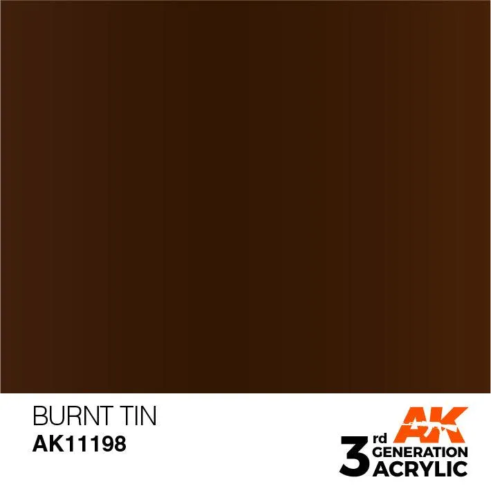 AK Interactive AK11198 3G Burnt Tin Acrylic Paint 17ml