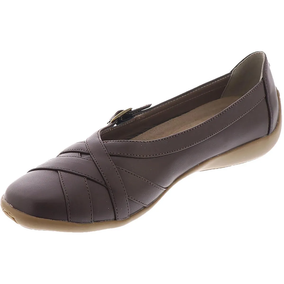 Array Womens Valerie Faux Leather Slip-On Ballet Flats