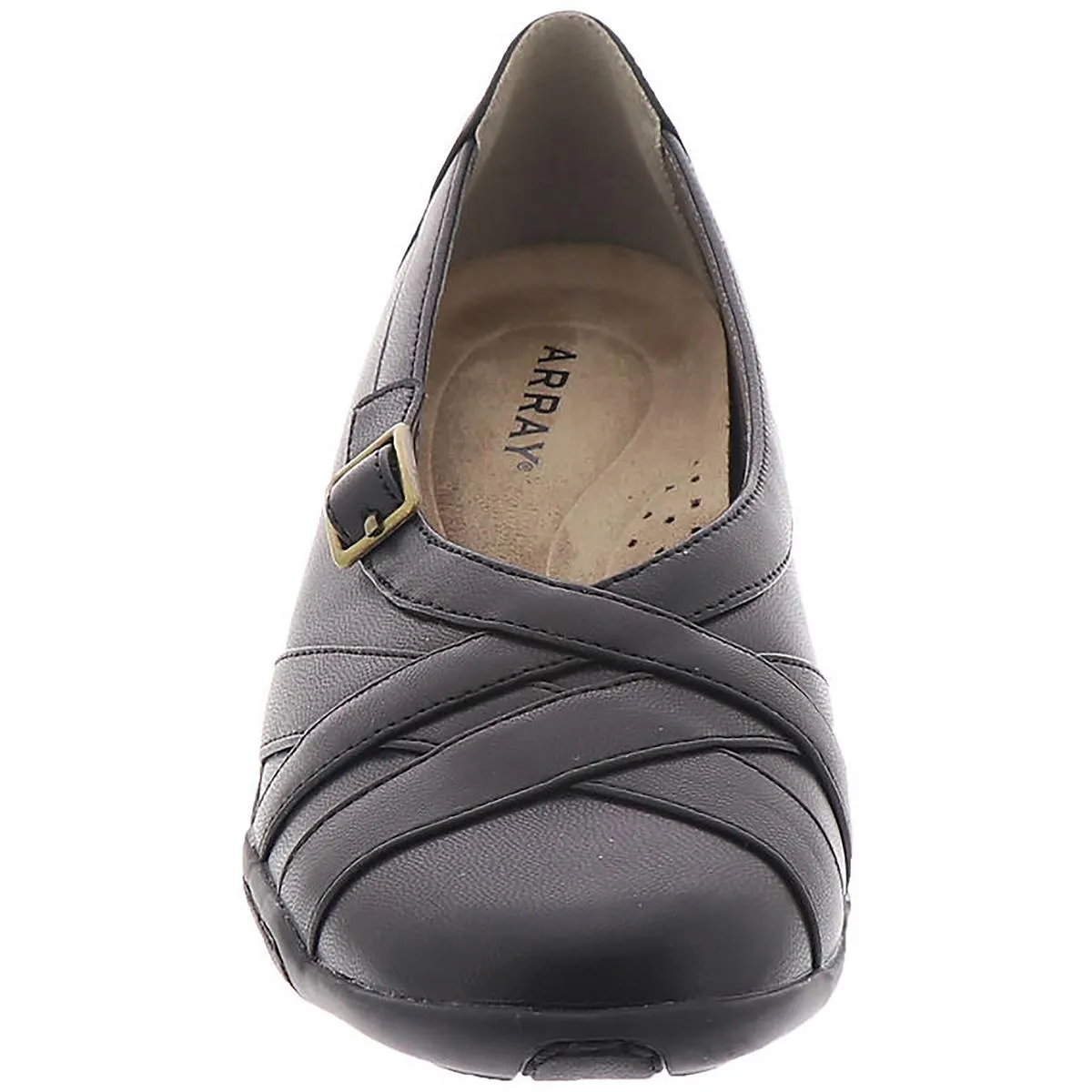 Array Womens Valerie Faux Leather Slip-On Ballet Flats