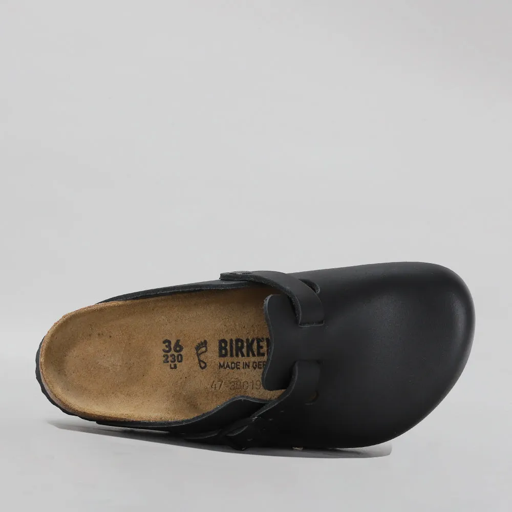 BIRKENSTOCK BOSTON BLACK CLOGS