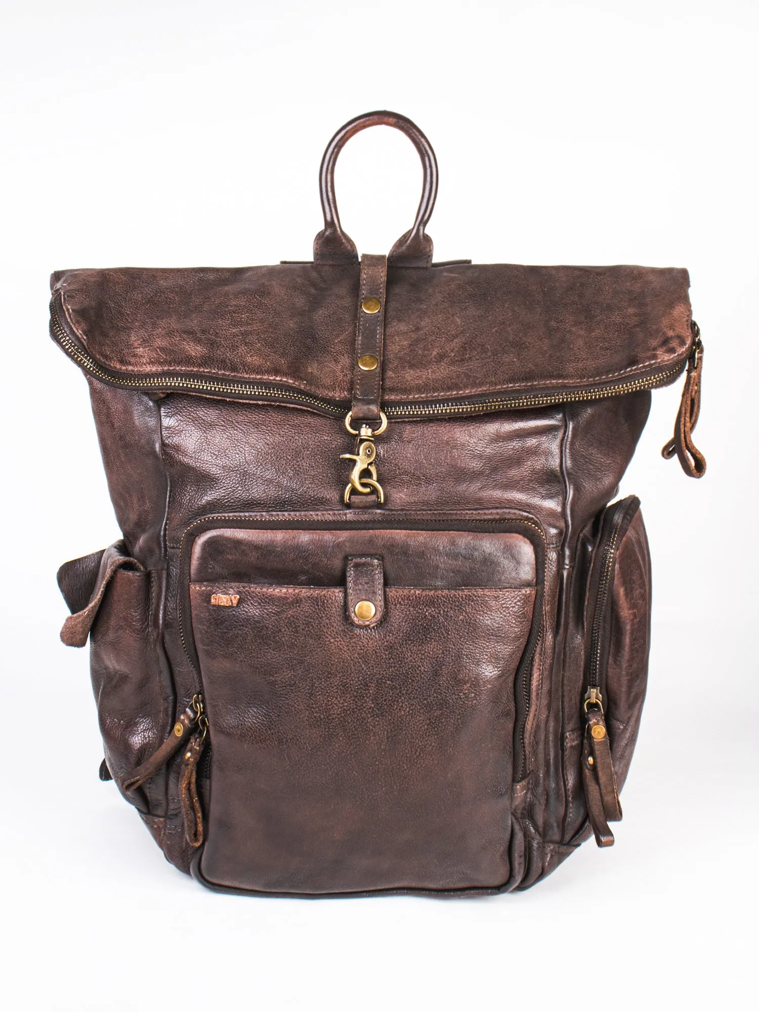 Black Leather Backpack By Art N Vintage
