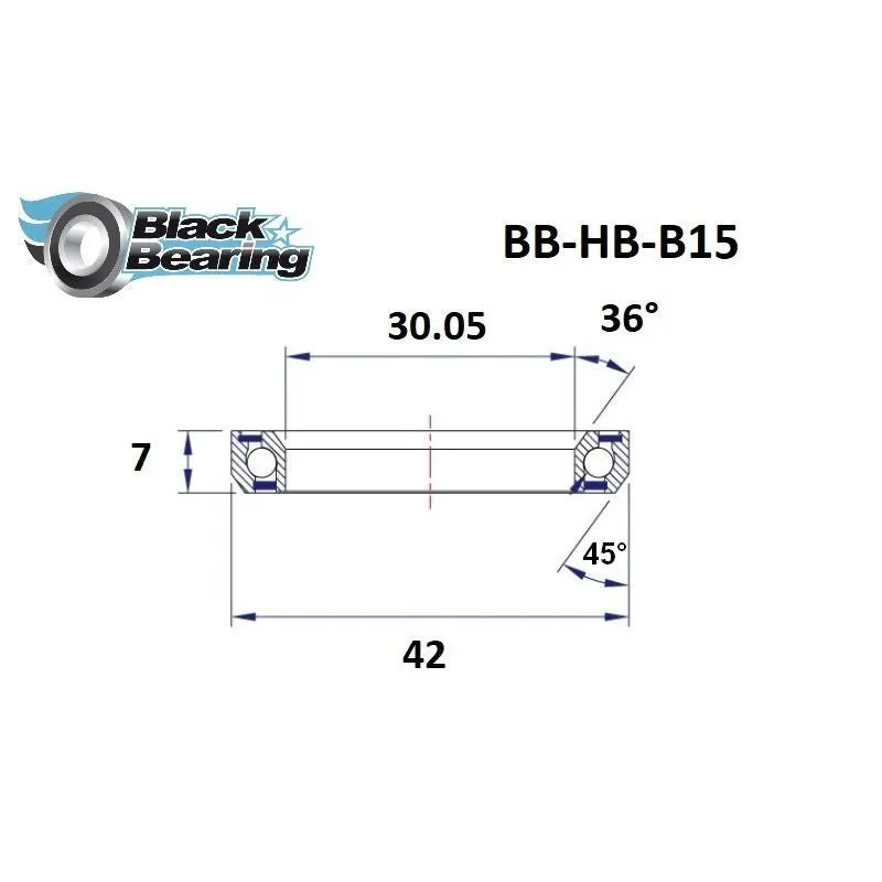 Blackbearing B15 30.05x42x7mm 36°/45 Headset Bearing
