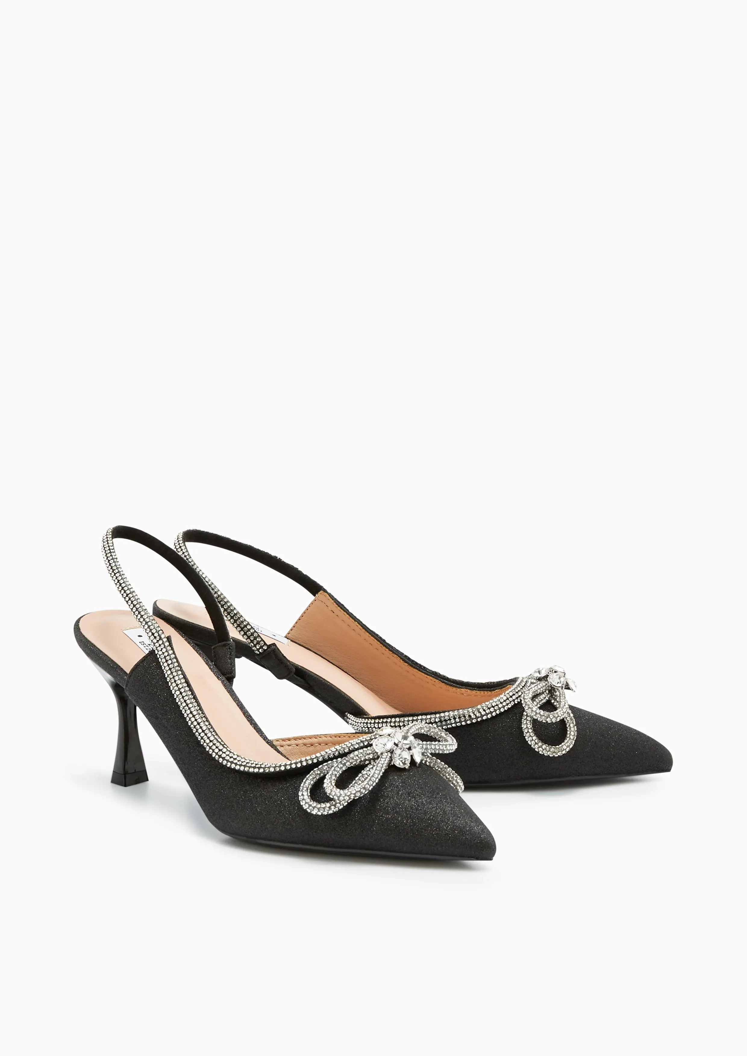 Bow Knot Glitz Heels - Black