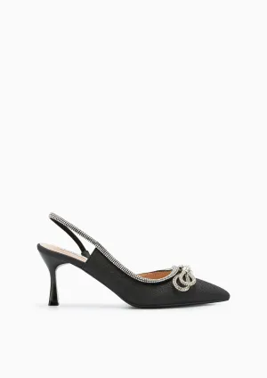 Bow Knot Glitz Heels - Black
