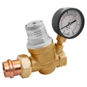 Caleffi 533651HA PresCal™ Compact Pressure Reducing Valve with Gauge, 3/4" Press Union x FNPT