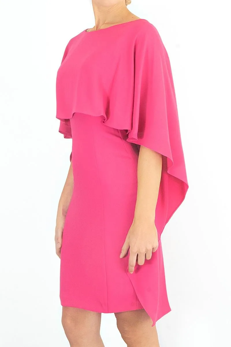 Coast Sofia Cape Pink Knee Length Shift Dress
