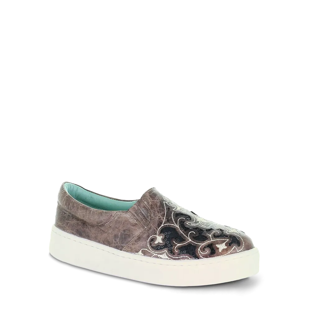 Corral Ladies Brown & Black Inlay & Embroidery sneakerss E1560