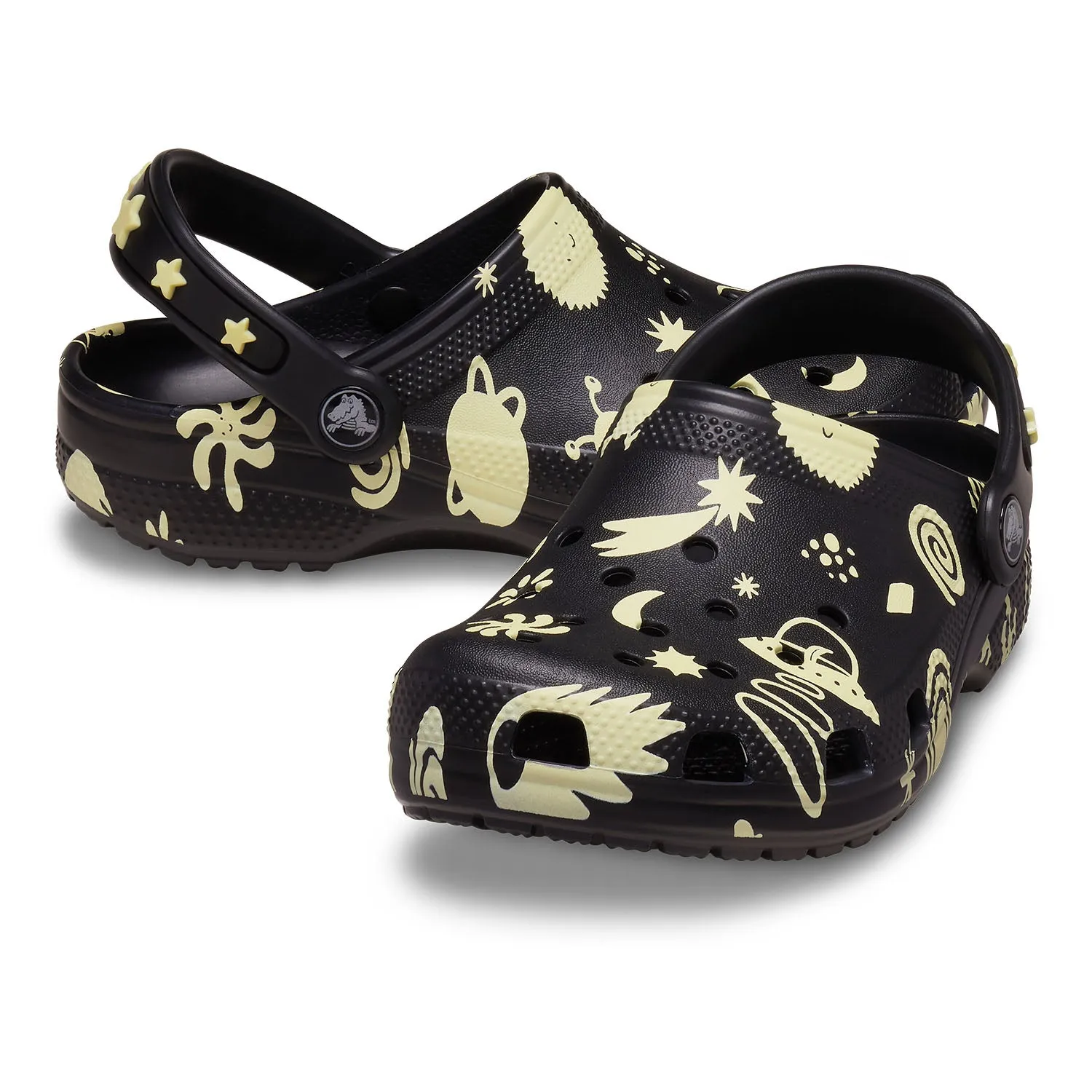 CROCS KID'S CLASSIC GLOW SPACE BLACK CLOG