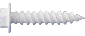 Daggerz 10" x 4" Hex Washer Head White Metal Screws with Serrations Sheet - 1000 Qty