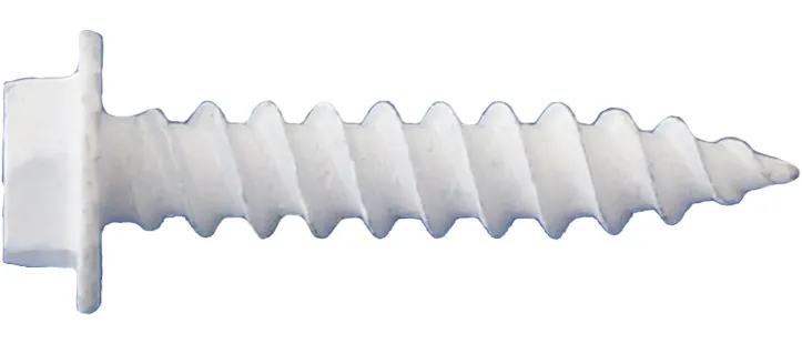 Daggerz 10" x 4" Hex Washer Head White Metal Screws with Serrations Sheet - 1000 Qty