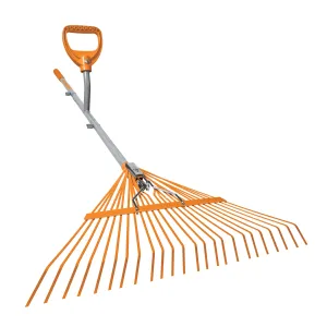 Ergie Systems ERG-LFRK24 Steel Shaft Strain Reducing Steel Leaf Rake | 54-Inch Shaft | 24 Tines
