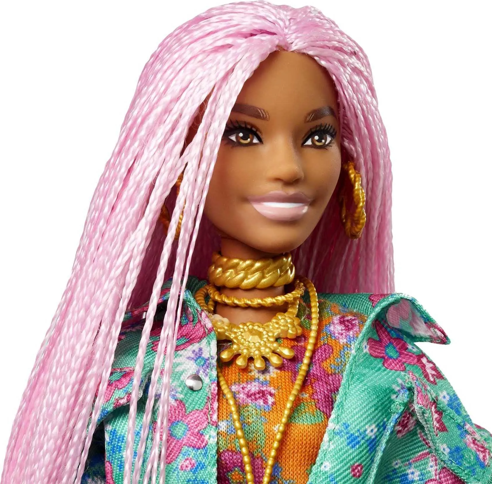 Extra Doll #10 in Floral-Print Jacket & Jogger Set with DJ Mouse Pet