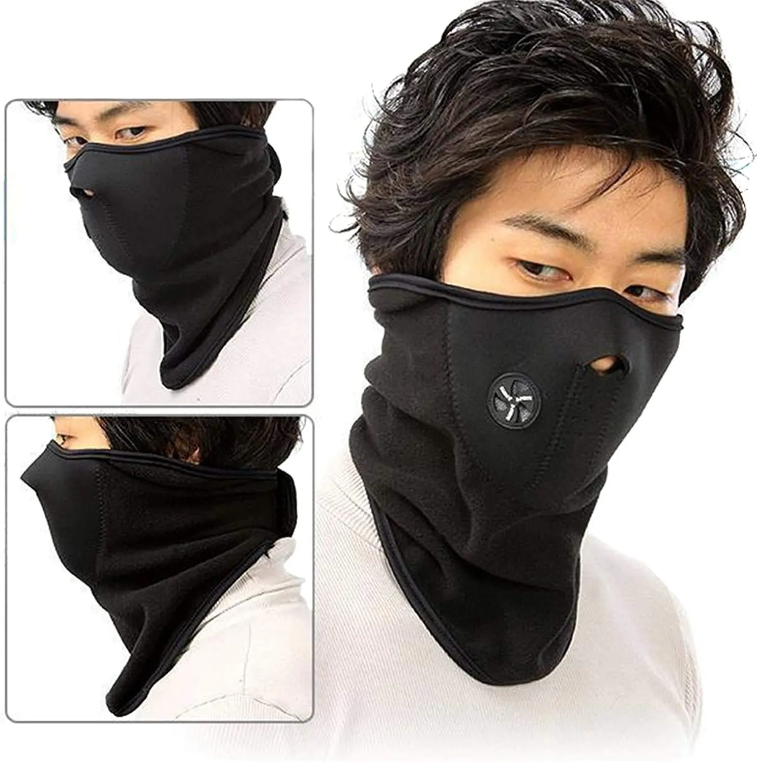 Face mask for pollution Half Face Mask For Men and Women, Bike Riding Mask | Black
