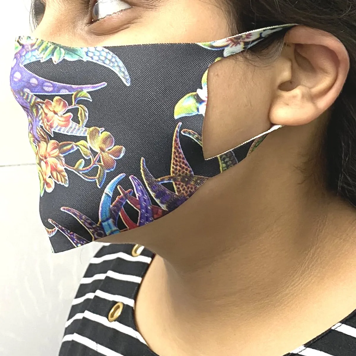 Face Mask Printed Reusable Washable Cloth Face Mask for Women - Protects from Dust, Pollen and Pollution - 2 pcs