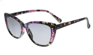 “Gato” Women’s Cat Eye Light Tint Full Reading Sunglasses (NON BIFOCAL)
