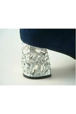 Glitz Shoes Celine Sabatine Glitter Heel Suede Ankle Boot