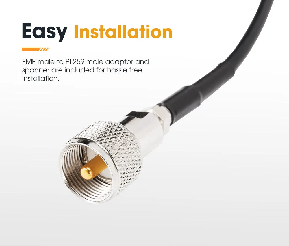 Hi Gain Black Uhf 5DB Fibreglass CB Antenna 720mm Height For Gme Uniden Oricom