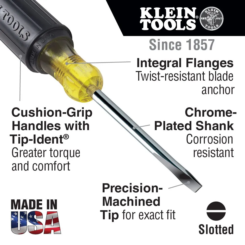 Klein Keystone-Tip Slotted Screwdrivers