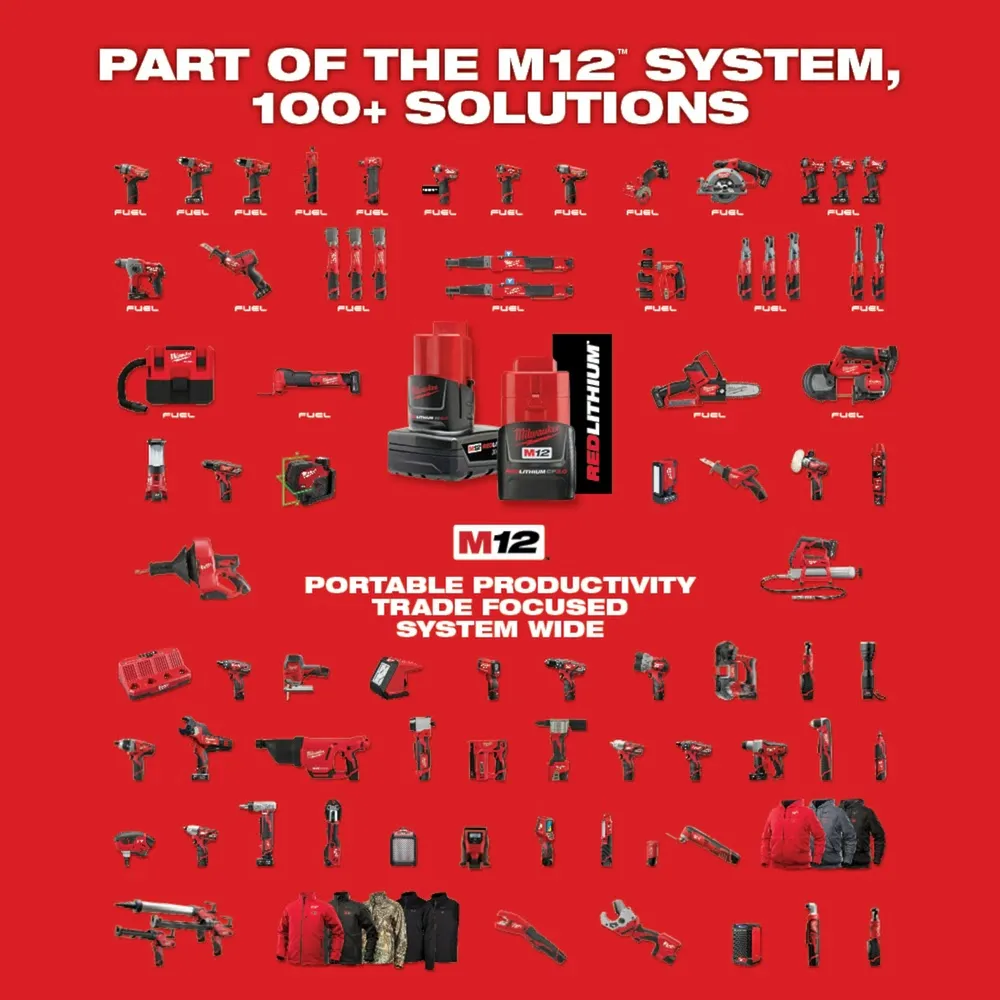 Milwaukee 2551-22 M12 FUEL SURGE 1/4" Hex Hydraulic Driver 2 Battery Kit