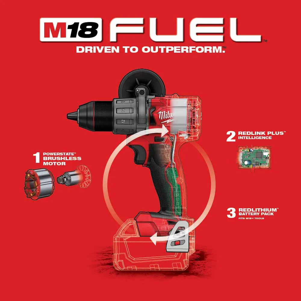 Milwaukee 2804-20 M18 FUEL 1/2" Hammer Drill, Bare Tool