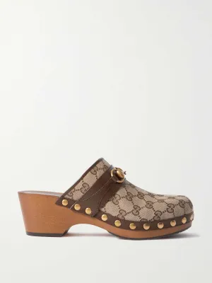 Monogram canvas clogs