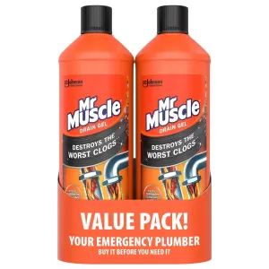 Mr Muscle Kitchen   Bathroom Drain Gel Pack of 2 x 1L
