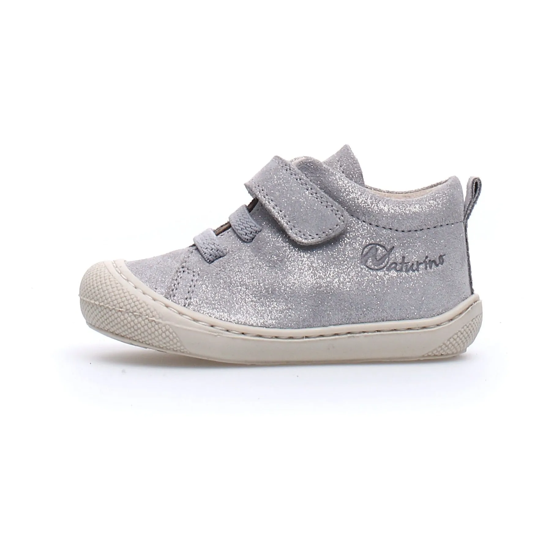 Naturino Girl's & Boy's Pichai Suede Sneakers - Glitter Silver