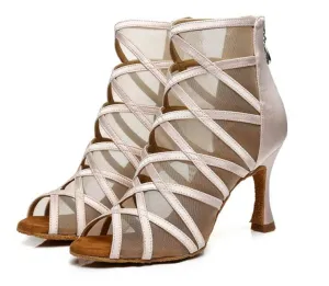 Nude Jazz Boots Sexy Dance Booties for Salsa Bachata Mambo Kizomba