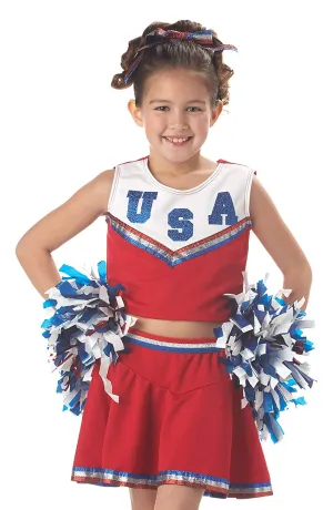 Patriotic Cheerleader Child Costume, Small