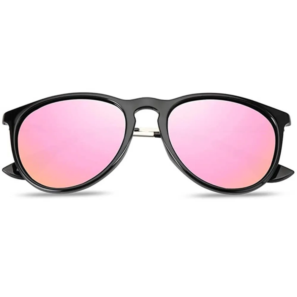 Polarized Sunglasses for Women Retro Oversized Round Frame Driving Sun Glasses 100% UV Blocking