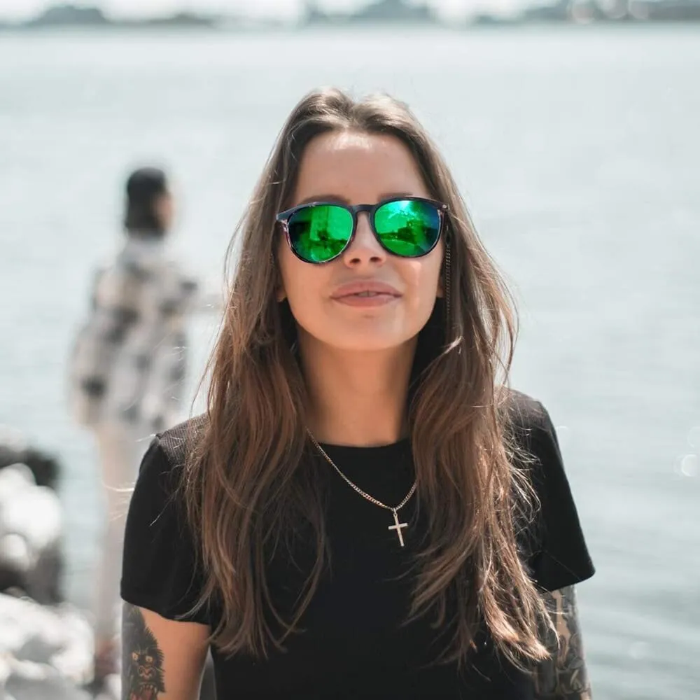 Polarized Sunglasses for Women Retro Oversized Round Frame Driving Sun Glasses 100% UV Blocking