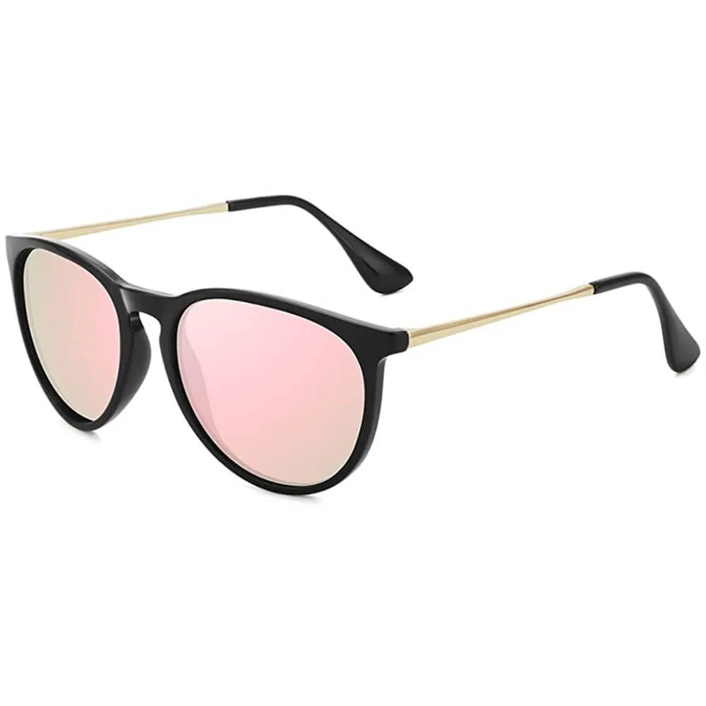 Polarized Sunglasses for Women Retro Oversized Round Frame Driving Sun Glasses 100% UV Blocking